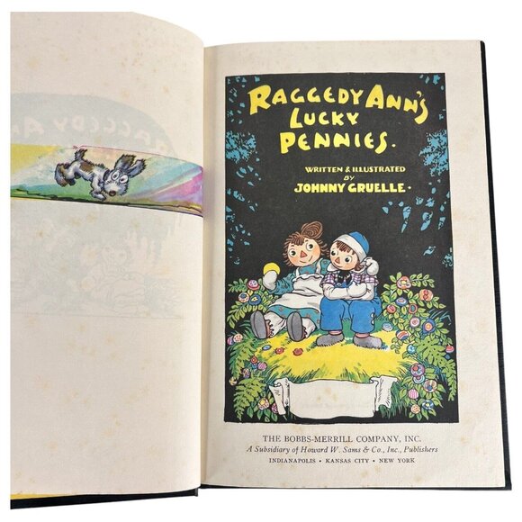 Raggedy Anns Lucky Pennies Childrens Hardcover Book Johnny Gruelle 1959 Rag Doll - Picture 7 of 12
